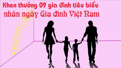 Khen thưởng 09 gia đình tiêu biểu nhân ngày Gia đình Việt Nam